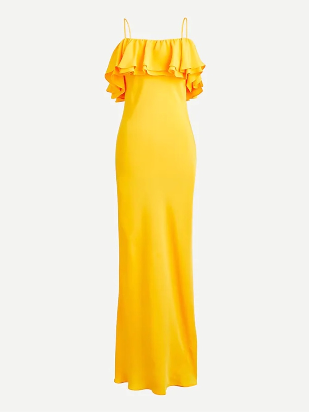 J. Crew Sunshine Yellow Ruffle-Top Maxi Dress